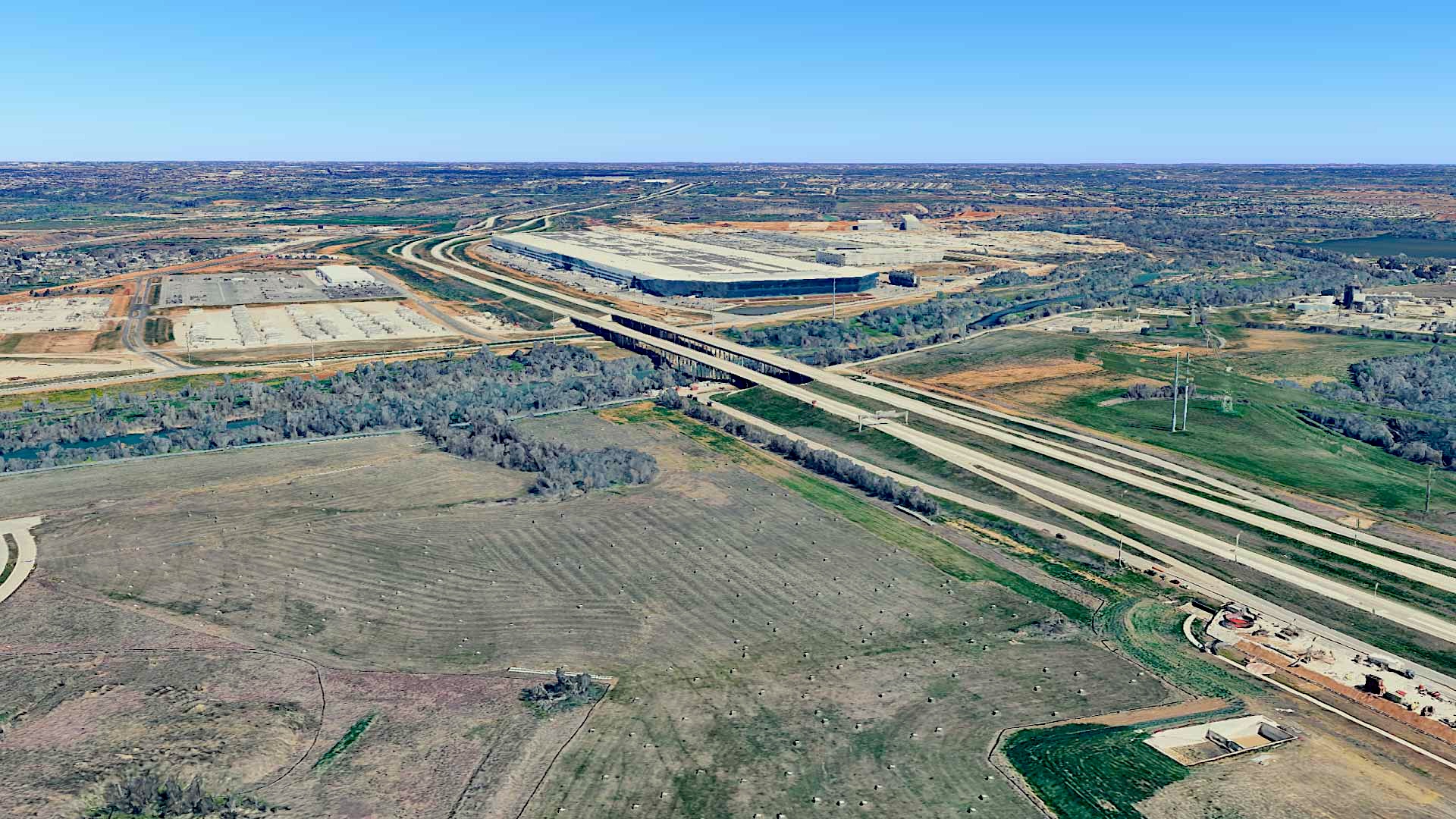 Aerial view of the Austin site as it looks today